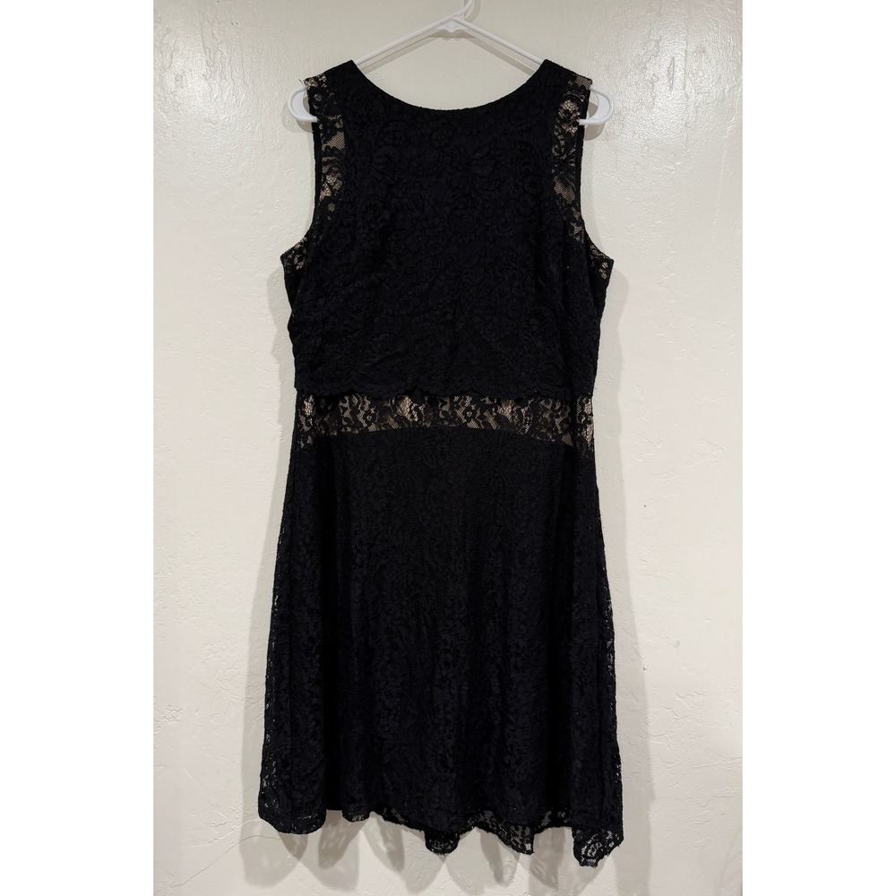 Lauren Ralph Lauren Black Lace Sleeveless A-Line Cocktail Dress Size 14 - Picture 2 of 6